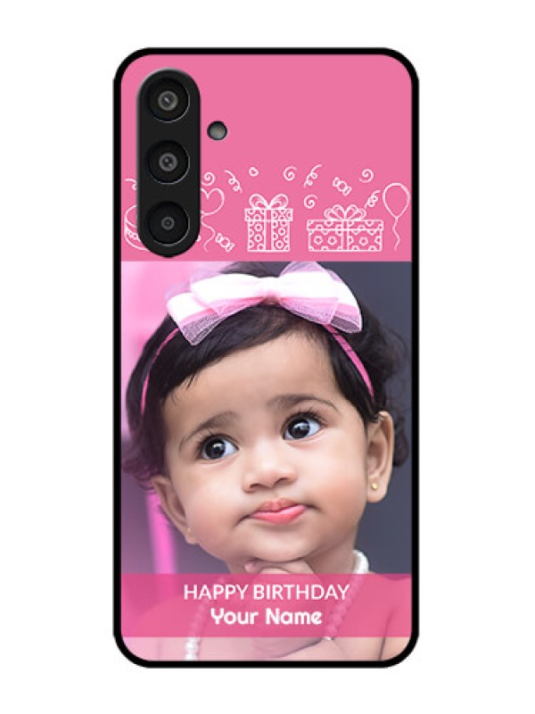 Custom Galaxy M35 5G Custom Metal Phone CaseWith Birthday Line Art Design