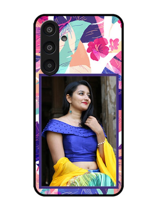 Custom Galaxy M35 5G Custom Metal Phone CaseAbstract Floral Design