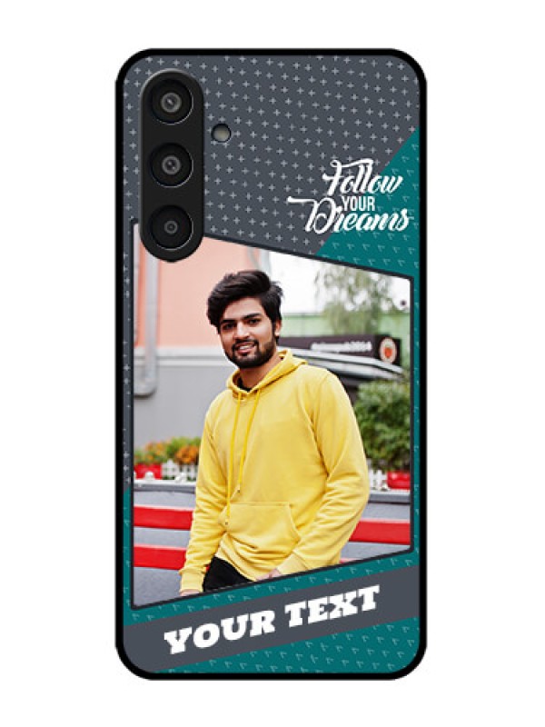 Custom Galaxy M35 5G Custom Metal Phone CaseBackground Pattern Design With Quote