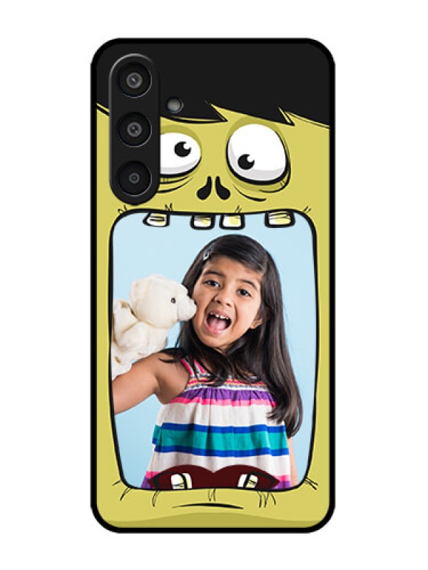 Custom Galaxy M35 5G Custom Metal Phone CaseCartoon Monster Back Case Design