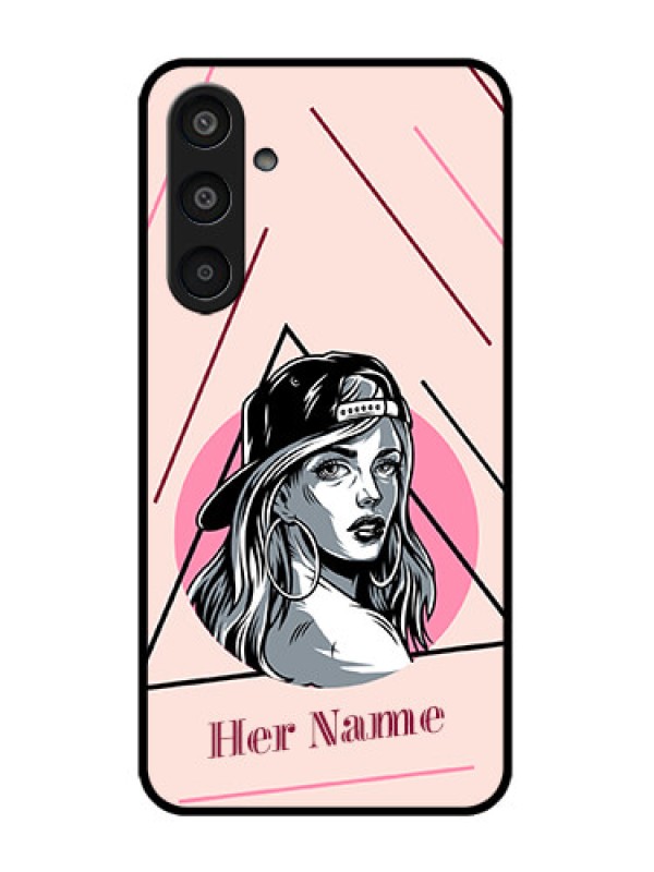 Custom Galaxy M35 5G Custom Metal Phone CaseRockstar Girl Design
