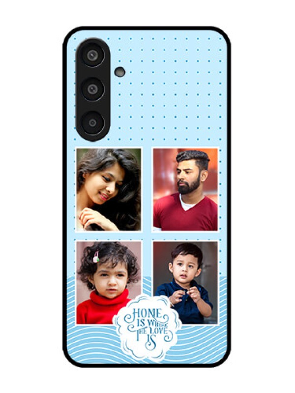 Custom Galaxy M35 5G Custom Metal Phone CaseCute Love Quote With 4 Pic Upload Design