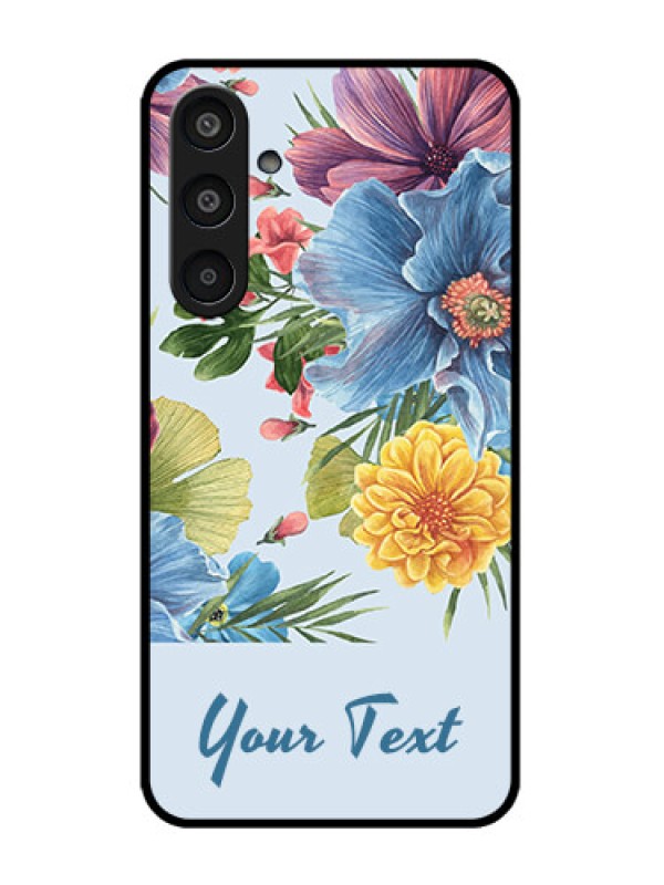 Custom Galaxy M35 5G Custom Metal Phone CaseStunning Watercolored Flowers Painting Design