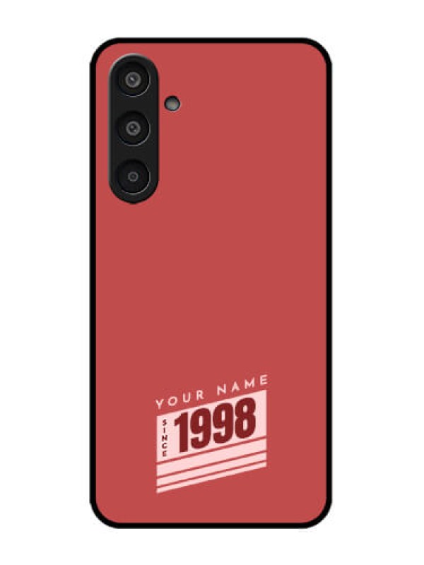 Custom Galaxy M35 5G Custom Metal Phone CaseRed Custom Year Of Birth Design