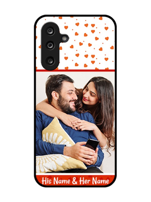 Custom Samsung Galaxy M36 5G Custom Metal Phone Case - Orange Love Symbol Design