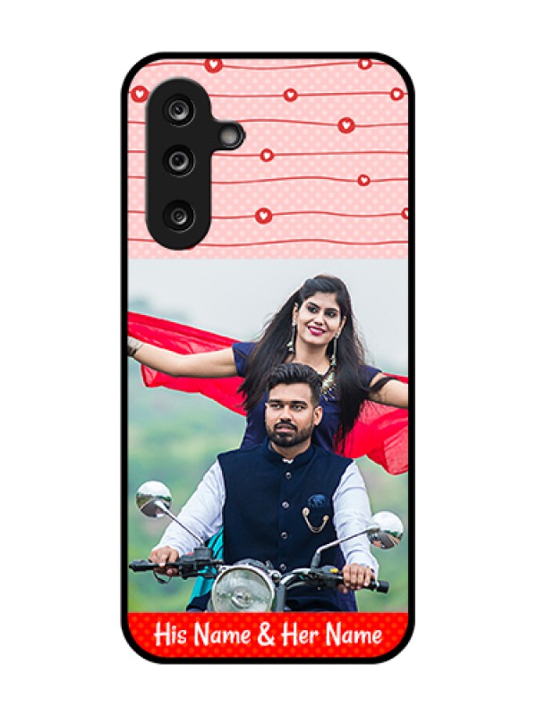 Custom Samsung Galaxy M36 5G Custom Metal Phone Case - Red Pattern Case Design