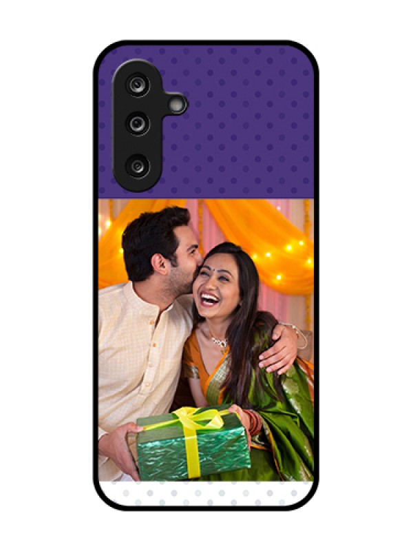 Custom Samsung Galaxy M36 5G Custom Metal Phone Case - Violet Colored Pattern Design