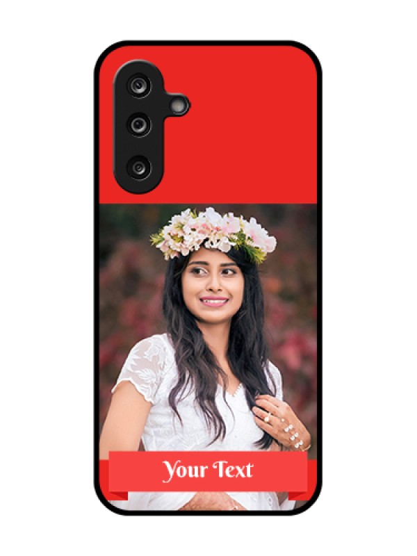 Custom Samsung Galaxy M36 5G Custom Metal Phone Case - Simple Red Color Design