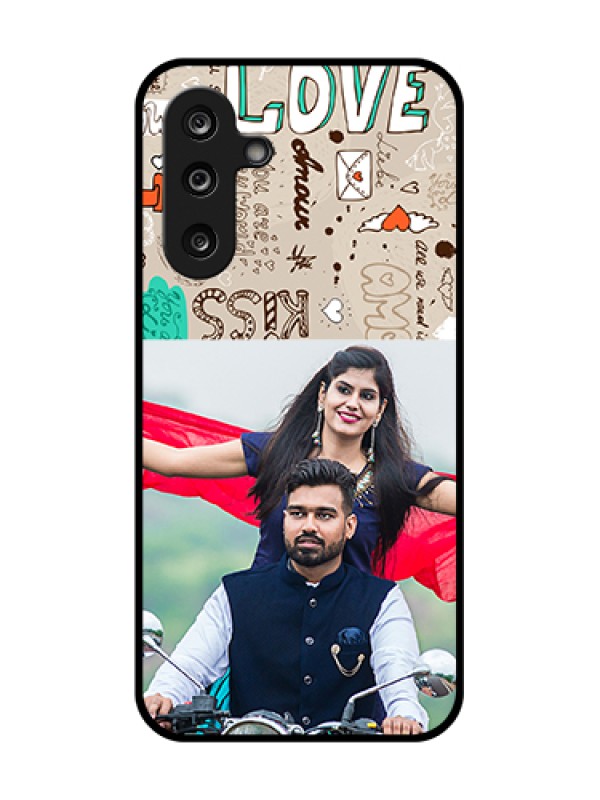 Custom Samsung Galaxy M36 5G Custom Metal Phone Case - Love Doodle Pattern