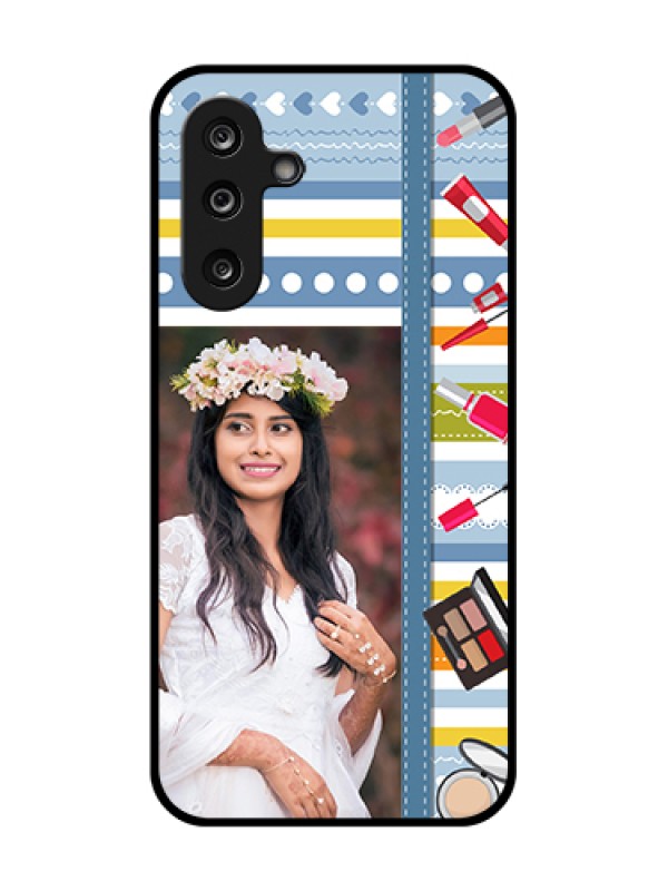 Custom Samsung Galaxy M36 5G Custom Metal Phone Case - Makeup Icons Design