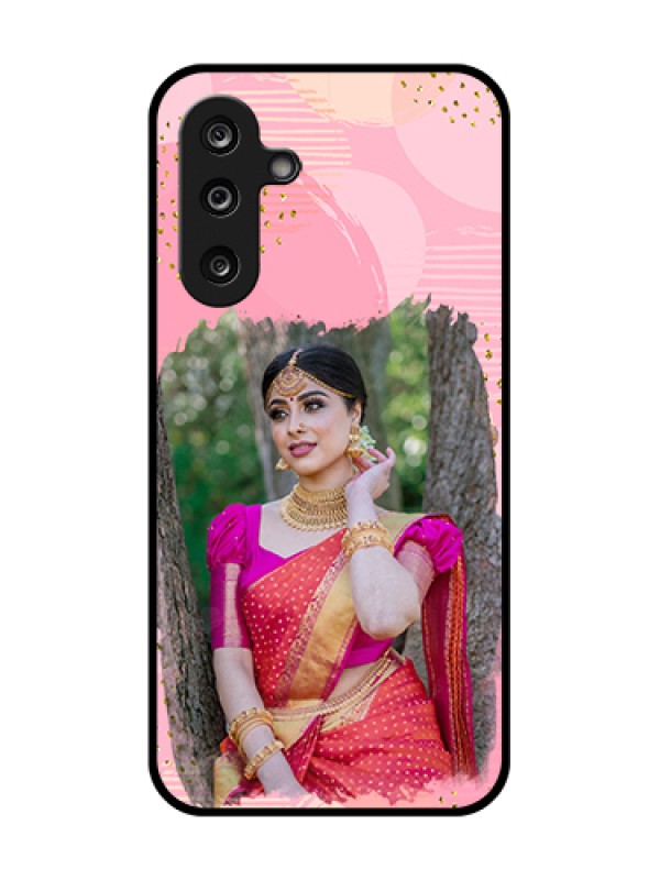 Custom Samsung Galaxy M36 5G Custom Metal Phone Case - Gold Glitter Splash Design