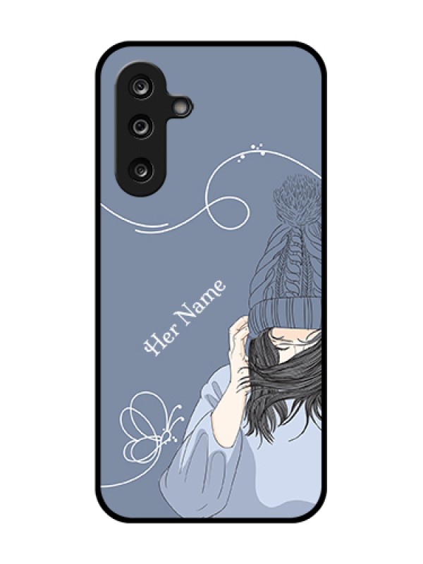 Custom Samsung Galaxy M36 5G Custom Metal Phone Case - Girl In Winter Outfit Design