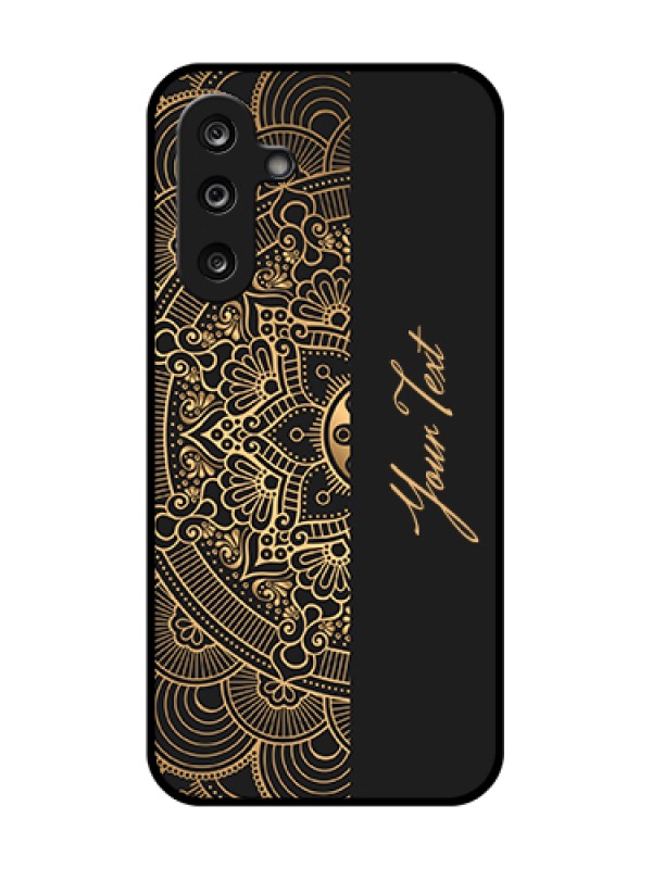 Custom Samsung Galaxy M36 5G Custom Metal Phone Case - Mandala Art With Custom Text Design