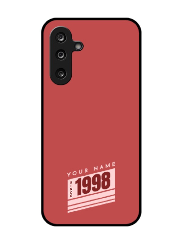 Custom Samsung Galaxy M36 5G Custom Metal Phone Case - Red Custom Year Of Birth Design