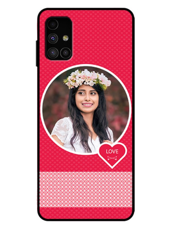 Custom Galaxy M51 Custom Metal Phone Case - Pink Color Pattern Design