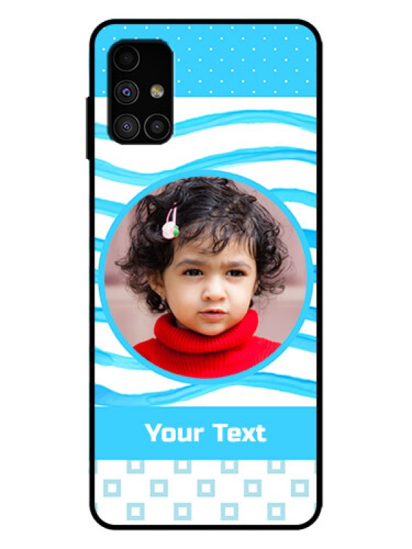 Custom Galaxy M51 Custom Metal Phone Case - Simple Blue Case Design