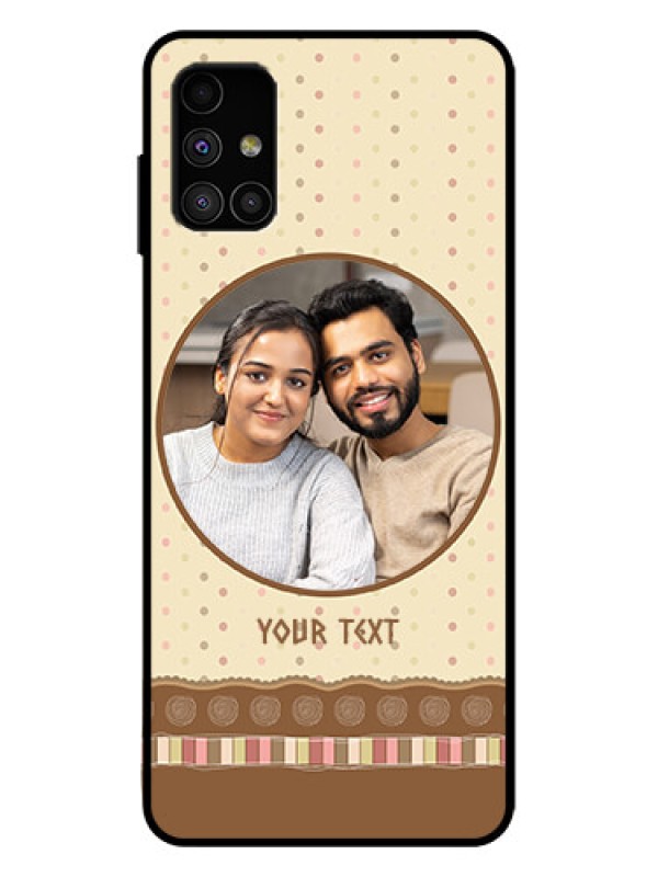 Custom Galaxy M51 Custom Metal Phone Case - Brown Dotted Mobile Case Design