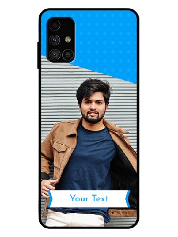 Custom Galaxy M51 Custom Metal Phone Case - Simple Blue Color Design