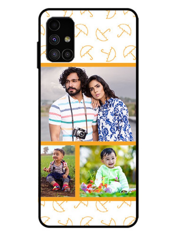 Custom Galaxy M51 Custom Metal Phone Case - Yellow Pattern Design