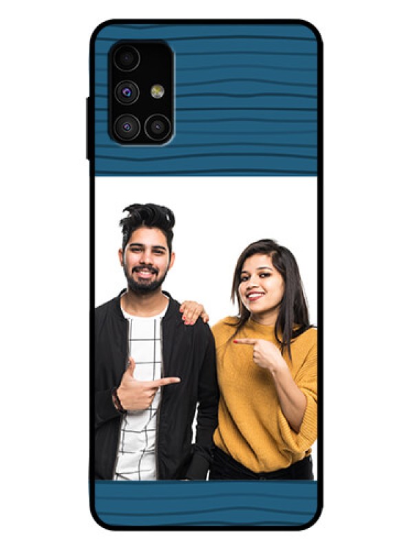 Custom Galaxy M51 Custom Metal Phone Case - Blue Pattern Cover Design