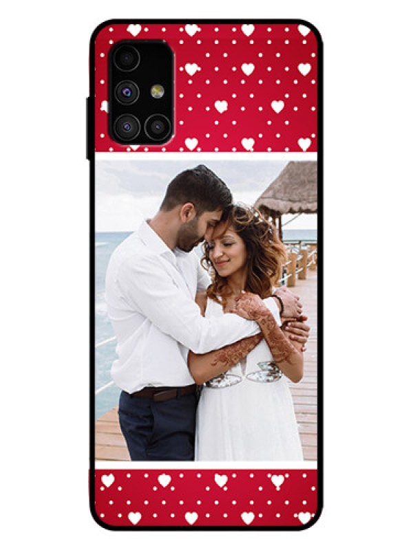 Custom Galaxy M51 Custom Metal Phone Case - Hearts Mobile Case Design