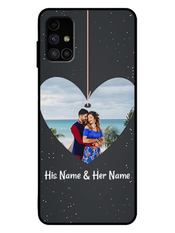 Custom Galaxy M51 Custom Metal Phone Case - Hanging Heart Design