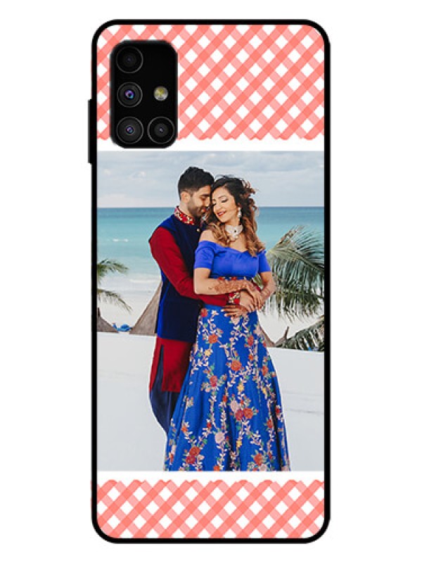 Custom Galaxy M51 Custom Metal Phone Case - Pink Pattern Design