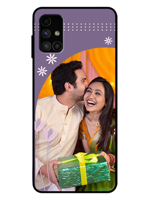 Custom Galaxy M51 Custom Metal Phone Case - Lavender Flowers Design