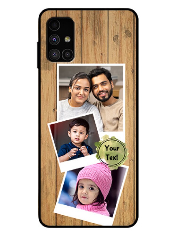 Custom Galaxy M51 Custom Metal Phone Case - Wooden Texture Design
