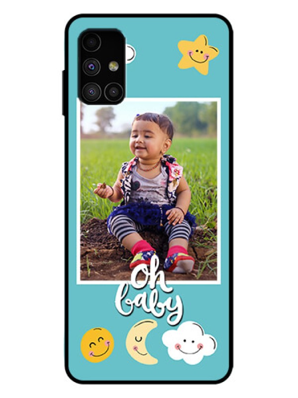 Custom Galaxy M51 Custom Metal Phone Case - Smiley Kids Stars Design