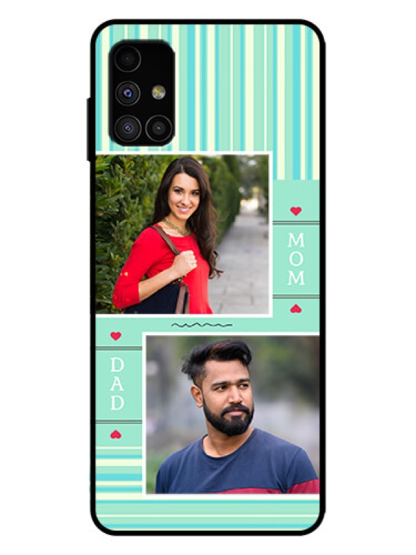 Custom Galaxy M51 Custom Metal Phone Case - Mom and Dad Pic Design