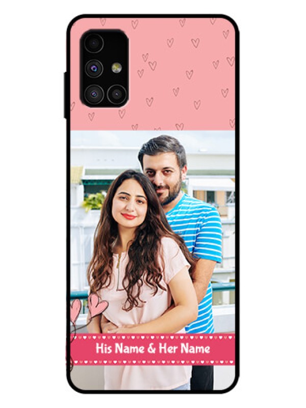 Custom Galaxy M51 Custom Metal Phone Case - Love Design Peach Color