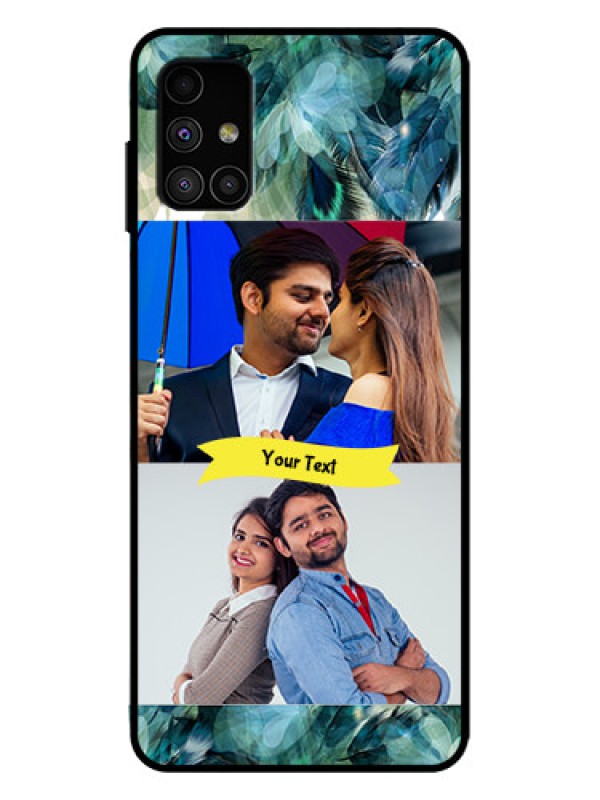 Custom Galaxy M51 Custom Metal Phone Case - Image With Boho Peacock Feather Design