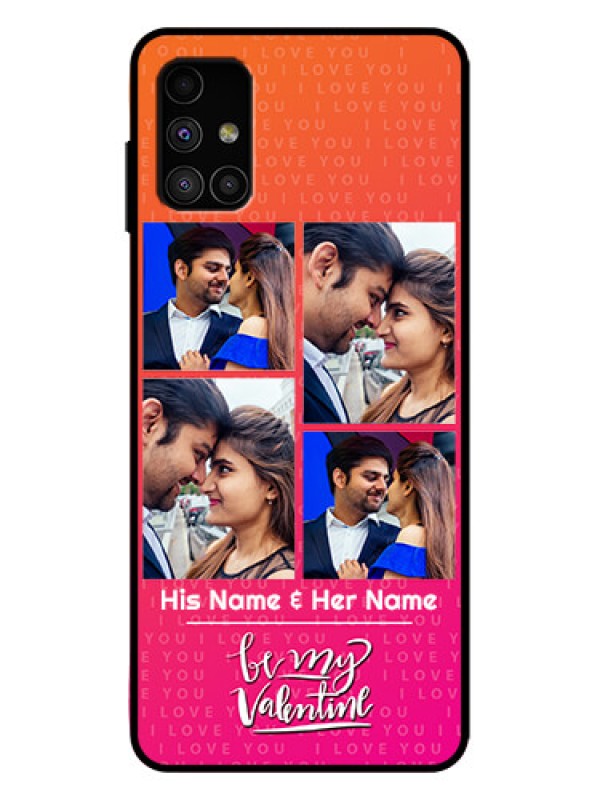 Custom Galaxy M51 Custom Metal Phone Case - I Love You Pink Design