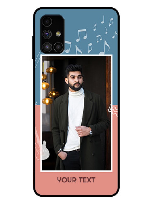 Custom Galaxy M51 Custom Metal Phone Case - With Color Musical Note Design