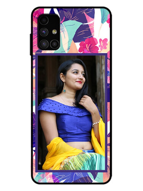 Custom Galaxy M51 Custom Metal Phone Case - Abstract Floral Design