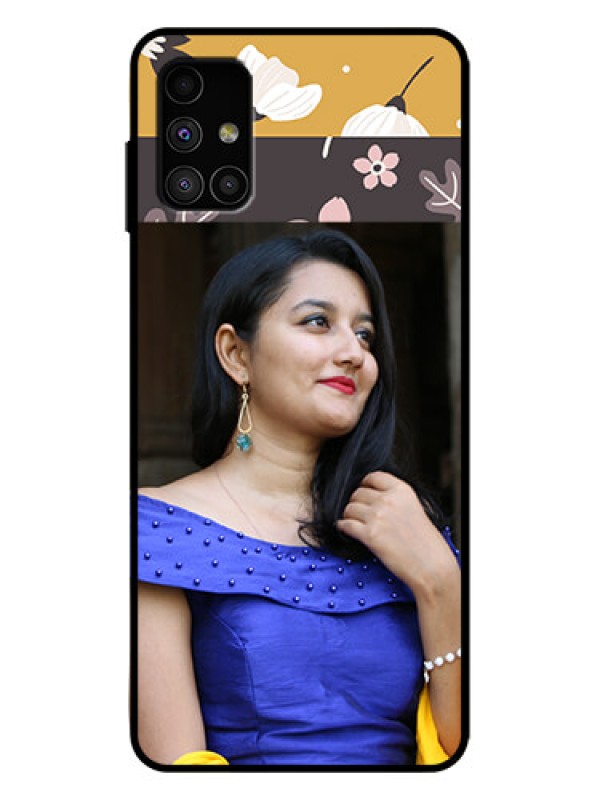 Custom Galaxy M51 Custom Metal Phone Case - Stylish Floral Design