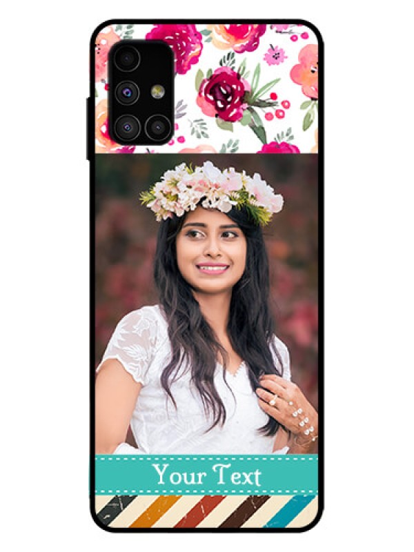 Custom Galaxy M51 Custom Metal Phone Case - Water Colors Floral Design