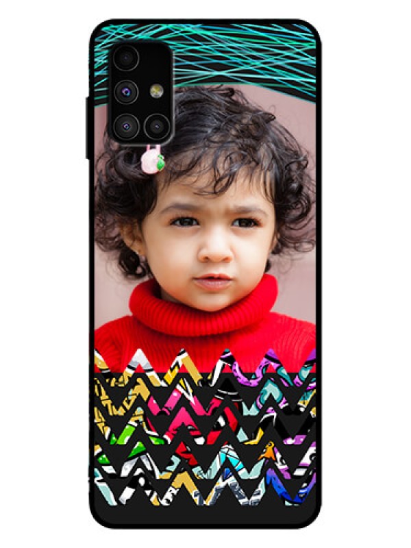 Custom Galaxy M51 Custom Metal Phone Case - Neon Abstract Design