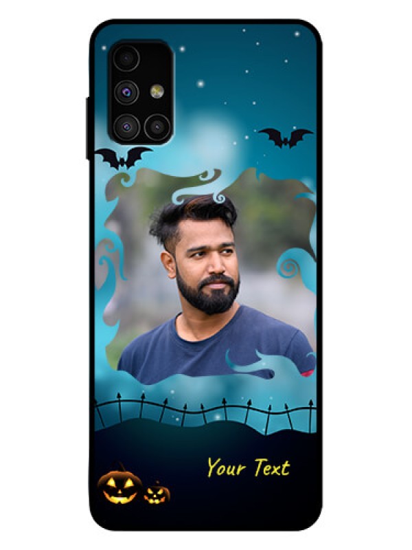 Custom Galaxy M51 Custom Metal Phone Case - Halloween Frame Design