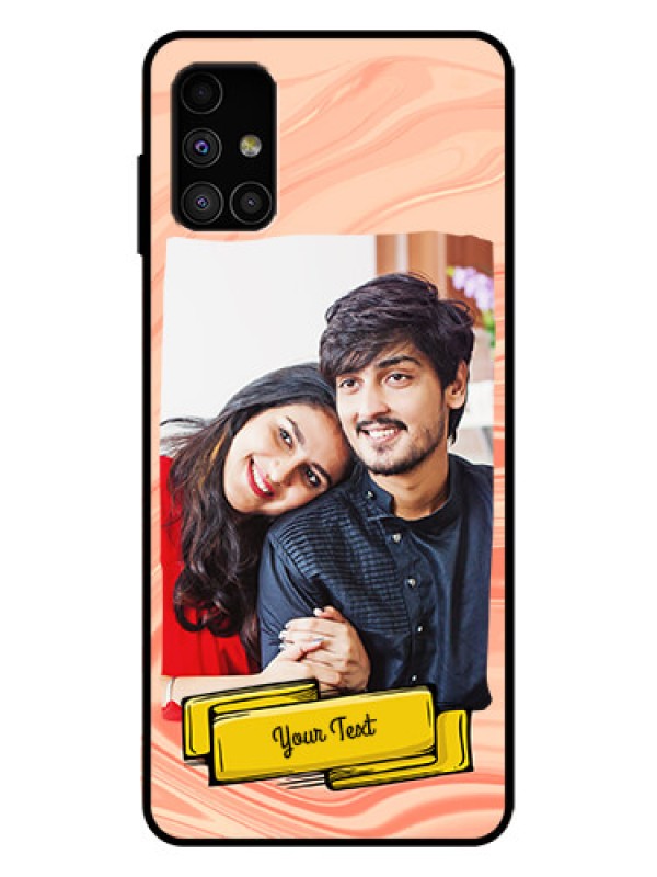 Custom Galaxy M51 Custom Metal Phone Case - Marble Texture Design