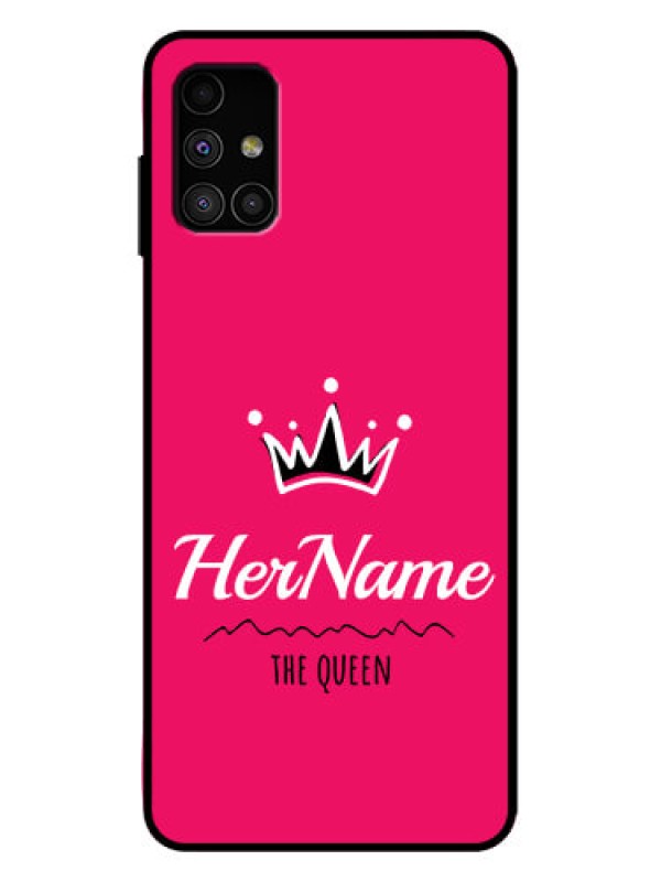 Custom Galaxy M51 Custom Metal Phone Case - Queen With Name Design