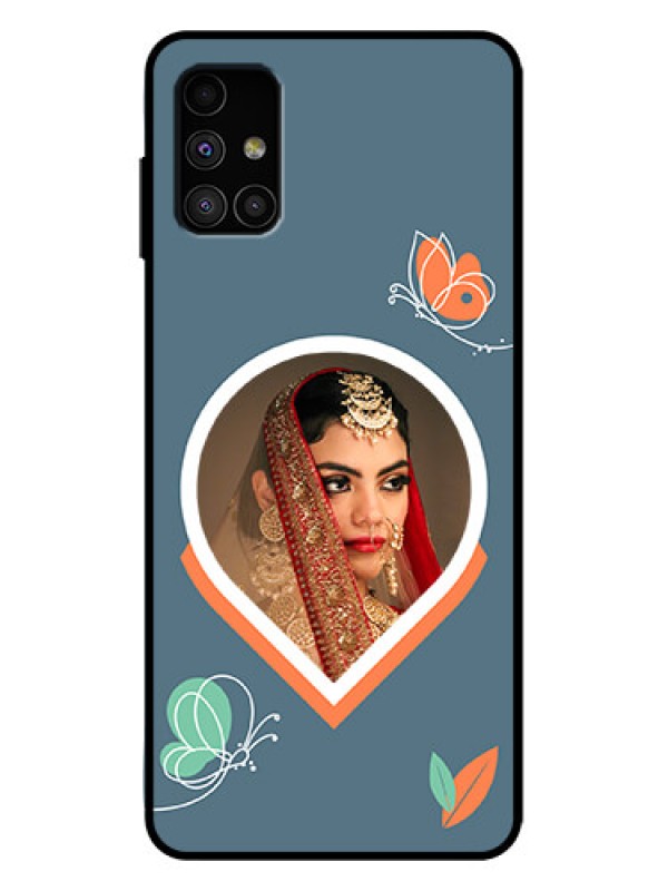 Custom Galaxy M51 Custom Metal Phone Case - Droplet Butterflies Design