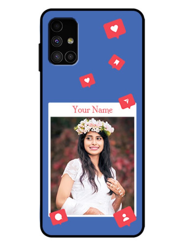 Custom Galaxy M51 Custom Metal Phone Case - Like Share And Comment Design