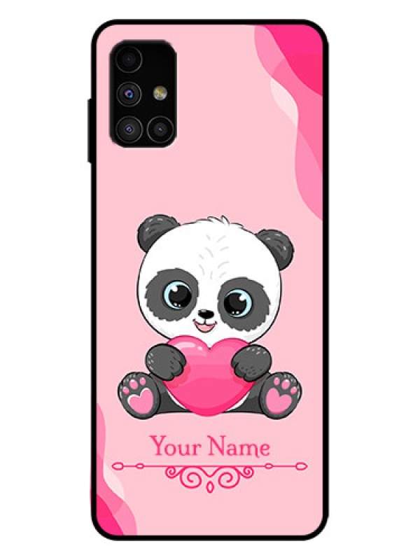 Custom Galaxy M51 Custom Metal Phone Case - Cute Panda Design