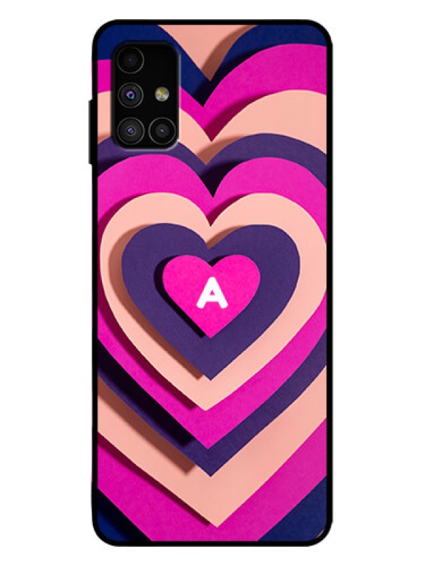 Custom Galaxy M51 Custom Metal Phone Case - Cute Heart Pattern Design
