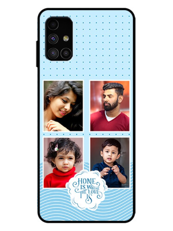 Custom Galaxy M51 Custom Metal Phone Case - Cute Love Quote With 4 Pic Upload Design