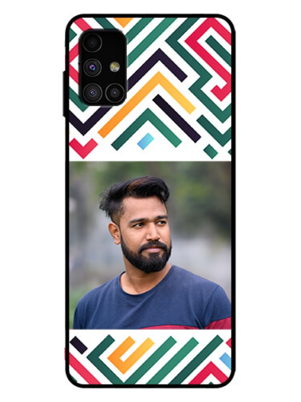 Custom Galaxy M51 Custom Metal Phone Case - Colorful Maze Pattern Design