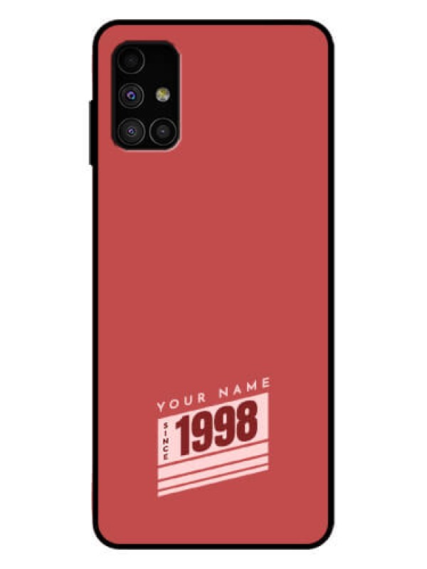 Custom Galaxy M51 Custom Metal Phone Case - Red Custom Year Of Birth Design