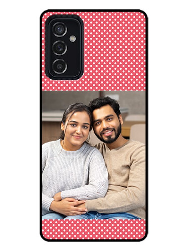 Custom Galaxy M52 5G Custom Metal Phone Case - White Dotted Design